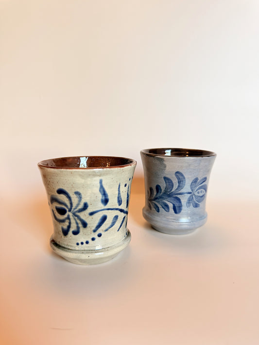 Cobalt Flower Cup Set
