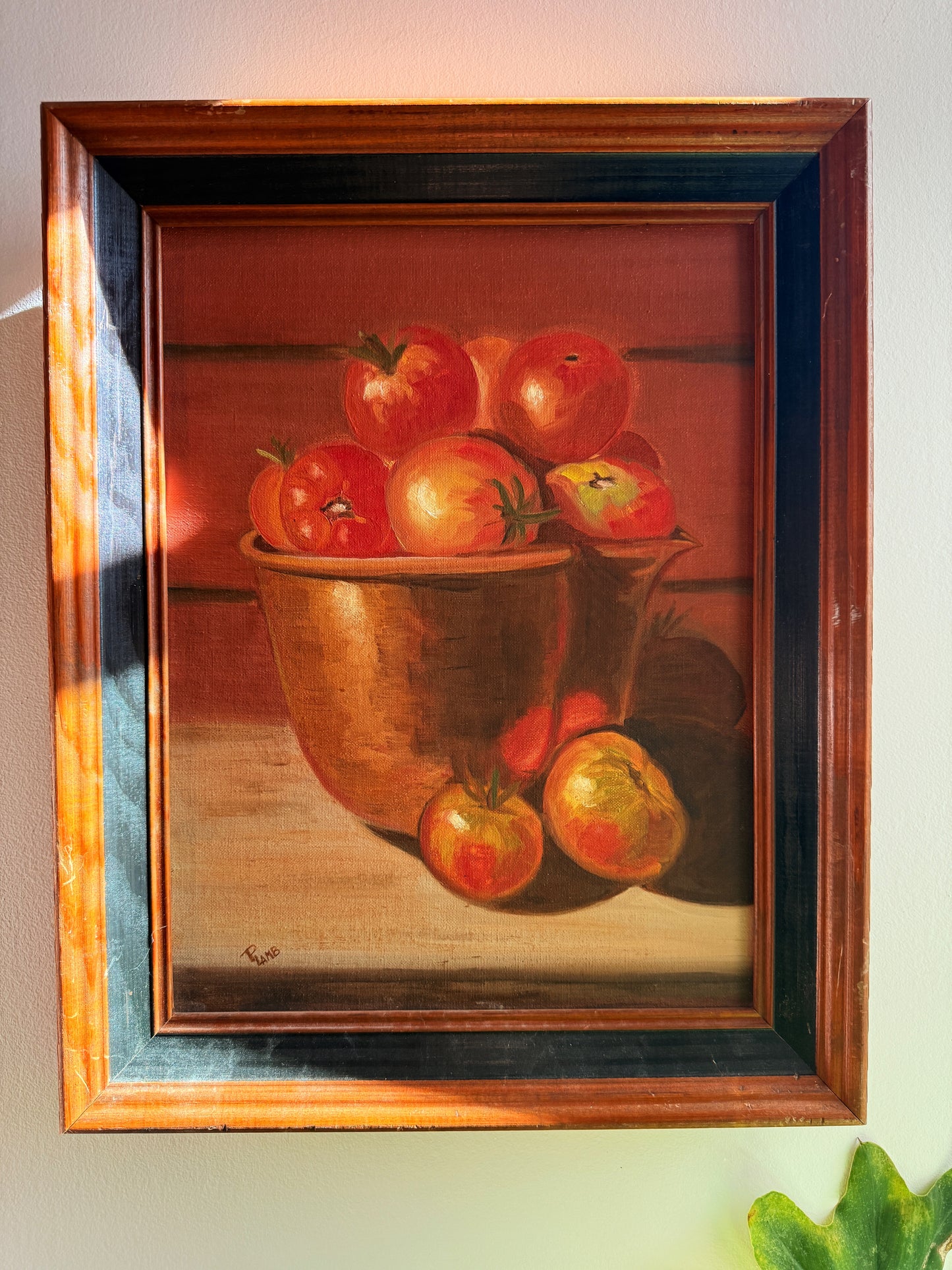 Garden Tomatoes Oil Painting by P. Lamb