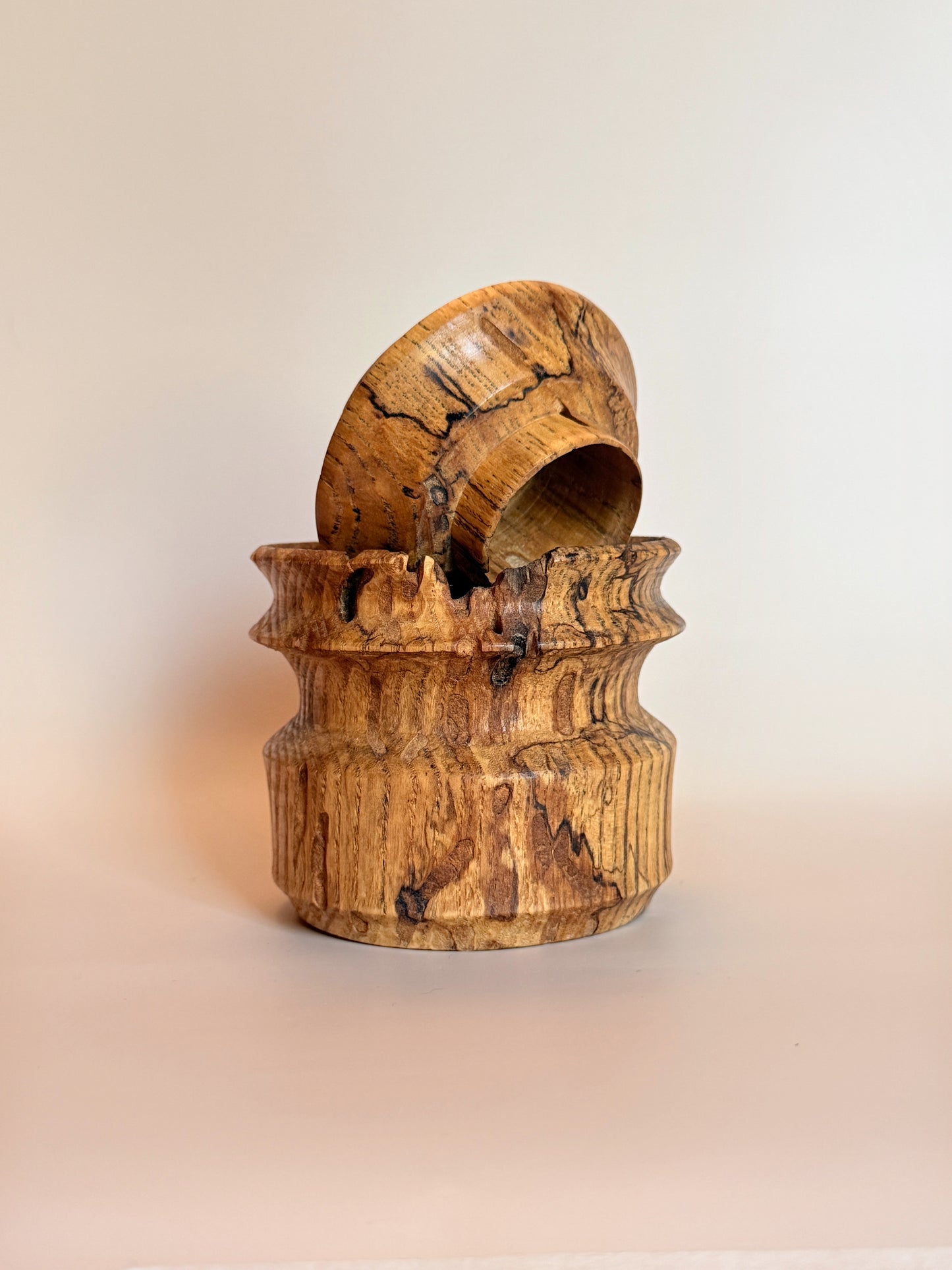 Studio Turned Spalted Wood Canister