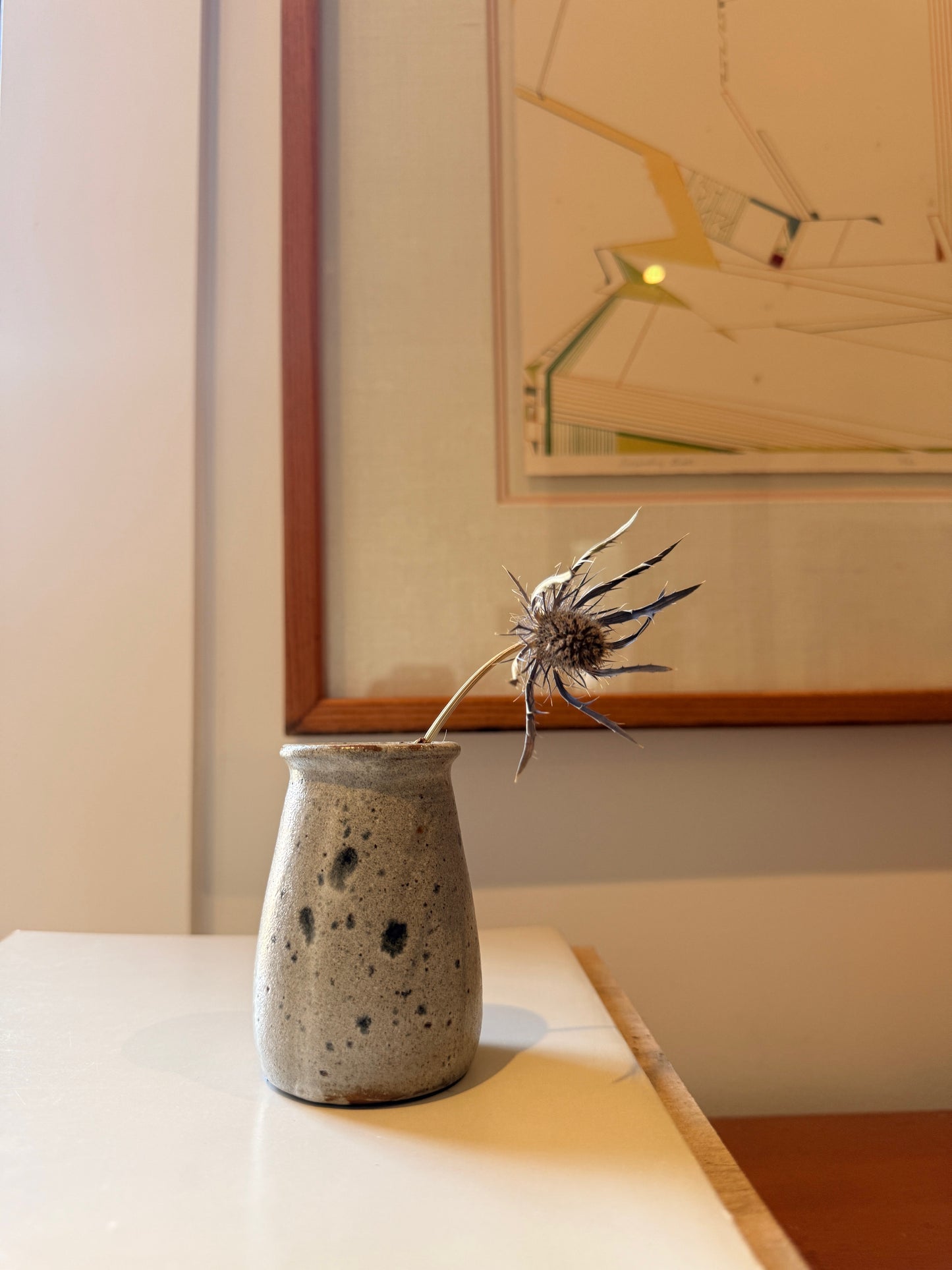 Miniature Grey Speckled Ceramic Studio Vase