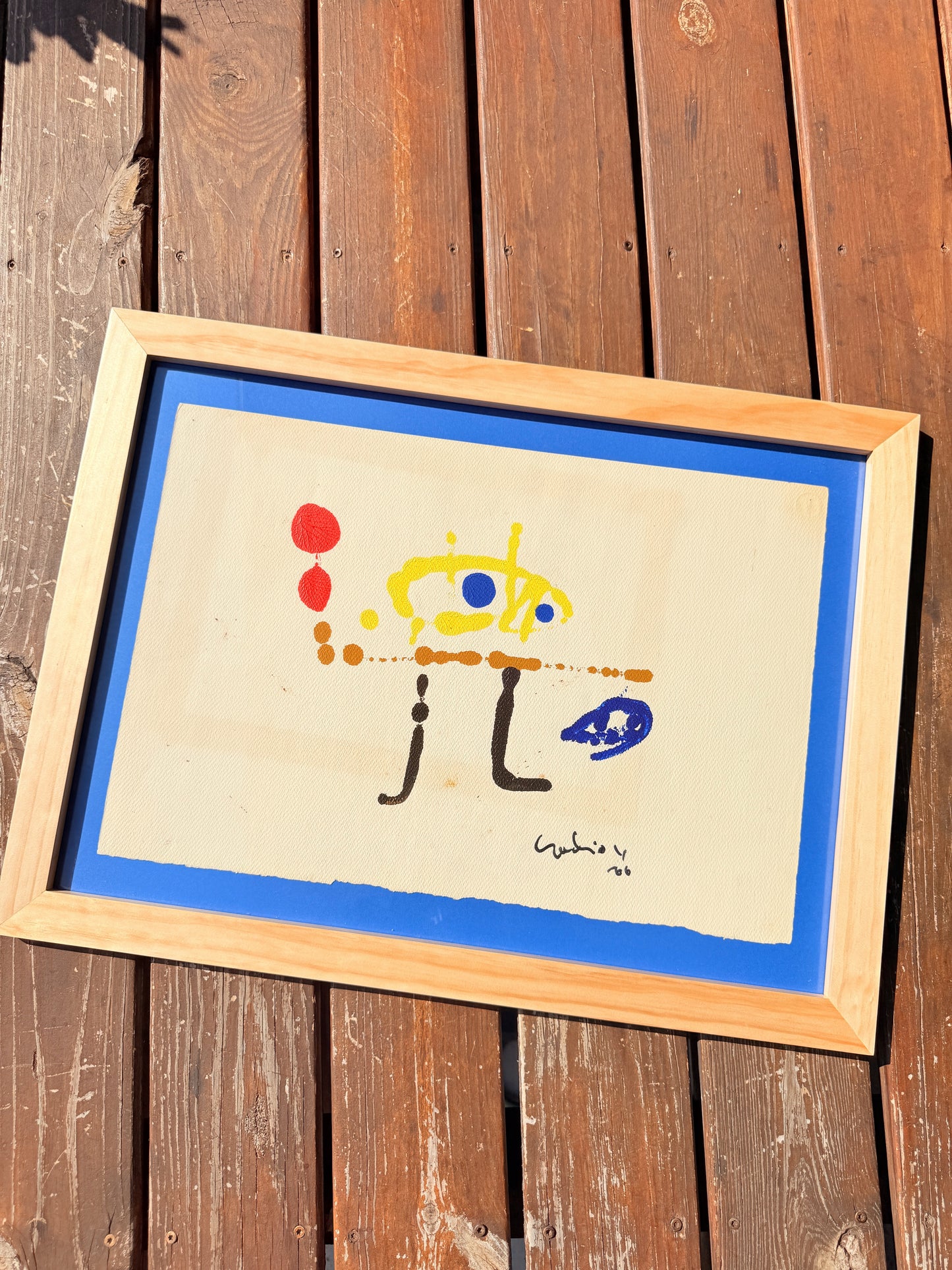 Original Miro-Style Painting, 1966